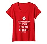 Damen Rot für Ed Arizona Empowered Teachers Empower Students T-Shirt mit V-Ausschnitt