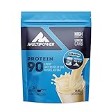 Multipower Protein 90 Proteinpulver 780g, hochwertiges Eiweißpulver mit 35g Eiweiß pro Portion, für leckere Shakes zum Muskelaufbau – Vanille