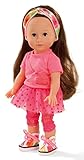 Götz 1513014 Just Like me - Chloe Puppe - 27 cm große Stehpuppe mit extra Langen braunen Haaren und blauen Schlafaugen - 7-teiliges Set