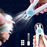 EPROICKS Nagelknipser mit Led-Licht für Hunde Katzen, Krallenschere für Katzen Hunde, mit Nagelfeile und Spritzfest Schutzvorrichtung, für Mittlere und Kleine Haustiere Krallenpfleg