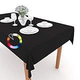 Rollmayer Tischdecke Tischtuch Tischläufer Tischwäsche Gastronomie Kollektion Vivid Uni einfarbig pflegeleicht waschbar (Schwarz 34, 100x100cm)