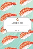 Ebi Nigiri (Shrimp) Sushi Notebook 180 page Lined Journal for Personal Use Work or School: Shrimpy Ocean Blue and Orange Stocking Stuffer Holiday Gift ... Chefs Foodies Men Women Kids Adults and Teens