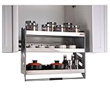 XTGDIEM Ausziehbare Regale Mit 3 Etagen, Ausziehbares Regalsystem Aus Edelstahl, Platzsparend, Idealer Gewürzregal-Organizer for Küchenschränke(410x280x630mm)