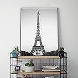 TANYANG Eiffelturm Dekor Leinwand Gemälde Poster Französisch Paris Wandkunst Drucke Schwarz Und Weiß Paris Landschaft Bilder Wanddekor 40X50Cm Kein Rahmen