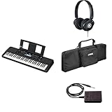Yamaha Tragbares PSR-E383 Keyboard für Anfänger im Paket mit HPH-100-Kopfhörern, Keyboardtasche SC-KB630 und S
