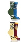 Harry Potter SOCKSHOP Damen 4 Paar Haus Abzeichen Socken - Sortiert 36-41