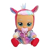 CRY BABIES Dressy Fantasy Hannah, Interaktive Puppe, die echte Kullertränen weint. Mit Haaren zum Stylen, wechselbarer Kleidung und Accessoires – Spielzeug und Geschenk für Kinder