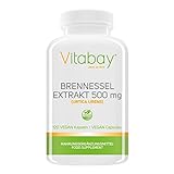 Vitabay Brennnessel 500 mg • 120 Vegi Kapseln • Pflanzlich und natürlich • Made in Germany