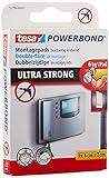 tesa Powerbond Ultra Strong Klebepads / Doppelseitige Pads für die Montage im Innen- sowie geschützten Außenbereich - beidseitig ultrastark klebend / Verpackung mit 9 Pads