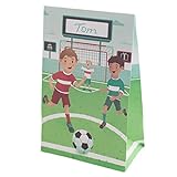 6 Stück - Mitgebseltüten zum Kindergeburtstag - Mitgebsel - Papiertüten für Geburtstag Junge oder Mädchen - Geburstagsparty, (Fussball)