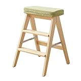 TWTQYC Massivholz Klapphocker Home Leiter Stuhl 3-Stufen-Hocker Moderner Tragbarer Mehrzweck-Küchen-Tritthocker - 200 Lb Kapazität