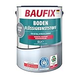 BAUFIX Boden-Flüssigkunststoff, Bodenfarbe mittelgrau, 5 Liter, atmungsaktive Bodenbeschichtung für außen und innen, für Beton, Estrich und Zement, geeignet für Terrassen, Balkone, Keller, Haussockel