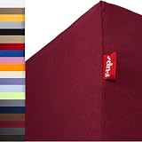 r-up Beste Spannbettlaken Doppelpack 90x200-100x220 bis 35cm Höhe viele Farben 95% Baumwolle / 5% Elasthan 230g/m² Oeko-TEX stressfrei auch für hohe Matratzen (Bordeauxrot)