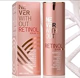 Neverwithout 0,5% Retinol Serum - Effektive Anti-Aging Retinol Creme - Feuchtigkeit und intensive Wirkung - Glättet, strafft und reduziert Pigmentflecken - mit Hyaluronsäure, Kupfer-Peptiden - 30 ml