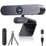 DEPSTECH DW50 Pro Webcam 4K, Ultra HD mit Mikrofon, 3-facher Zoom, 1/2.55 Sony Sensor, Duale Mics mit Geräuschunterdrückung, Fernbedienung, Autofokus Streaming Kamera für PC Laptop Mac, T