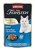 animonda Vom Feinsten adult Katzenfutter, Nassfutter für ausgewachsene Katzen, Feines mit Filets, mit Geflügel + Seelachsfilet, 18 x 85 g