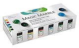 KREUL 73600 - Magic Marble Marmorierfarbe, Grundfarben Set, 6 x 20 ml Farbe in weiß, gelb, rot, blau, grün und schwarz, zum Tauchmarmorieren von Holz, Glas, Kunststoff, Papier, Metall und Styropor