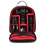LOPP Kameratasche, Rucksack, wasserdicht, DLSR-Rucksack, multifunktional, Outdoor-Kamera, Fototasche für Nikon, Canon, DSLR-Objektiv (Farbe: Rot)