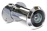 Stoppwerk Türspion Weitwinkel 200° mit Sichtschutz - Chrom Optik - Bohrloch Ø 14mm - Spion für 35-55mm Türen - Hochwertige Echtglaslinse