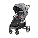 Kinderkraft GRANDE PLUS Kinderkraft buggy von Geburt bis 22 kg, Zusammenklappen mit einer Hand, Liegeposition, großes Verdeck mit Fenster, alle 4 Räder gedämpft, geräumige Sitz, G
