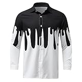 Minying 2022 Bedrucktes Herrenhemd, Revers, Retro, Knopfleiste, Reverskragen, Langarm, Tops, lässig, modisch, Herbst, große Größe, günstiges Geschenk, 53-Violett, 56