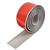 DODUOS 2m*4cm Übergangsprofil Selbstklebend, Graue Holzmaserung Übergangsleiste Selbstklebende Teppichkantenleiste, Bodenprofil Schiene Laminat Übergangsleiste selbstklebend Übergangsprofil Viny