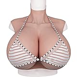 KUAW Brustprothese Künstliche Brüste Silikon Gefüllt I Cup Künstliche Fake Brüste Groß Für Transgender Cosplay Drag Queen Crossdresser Realistische Gefälschte Brüste, Elfenb