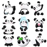 10er-Pack Panda-Figuren, süße Panda-Kuchendekorationen, Panda-Dekorationen, Kung-Fu-Panda-Ornamente, Mikro-Landschaftsdekorationszubehör, Panda-Party-Kuchendekorationen für Jungen und Mädchen