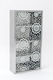 60cm Medizinschrank Arzneischrank Edelstahl matt Glas XXL Hausapotheke Blumen Floral Design