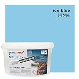 preismaxx Mattlatex urban colors, bunte Wandfarbe, blau, eisblau, ice blue 10L