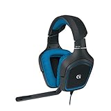 Logitech G430 Gaming-Headset, 7.1 Surround Sound, 40 mm Treiber, USB-Anschluss, Noise-Cancelling Mikrofon, Bedienelemente am Kabel, PC/Xbox One/Nintendo Switch - schwarz/blau