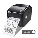 vretti DHL Thermo-Etikettendrucker, Thermodrucker Label Printer,DHL Etikettendrucker,Etikettiergerät Labeldrucker Etikettiermaschine für DHL DPD UPS FedEx Amazon