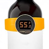 Cork Genius Digitales Weinflaschen-Thermometer, Armbandthermometer, sofortiges Ablesen, Thermometer, größenverstellbar, LCD-Display für Wein, Champagner, Spirituosen & Bier