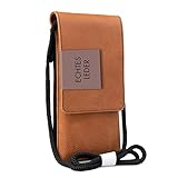 XiRRiX Handytasche zum umhängen - kleine Umhängetasche aus Leder für Damen und Herren - Handy Smartphone Brustbeutel - Umhänge Tasche mit getrenntem Handyfach und Geldbörse - braun