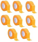 8 x Rollen - Profi Goldband Klebeband 50 m Rolle x 50 mm - Malerband Gold Kreppband - Abdeckband für Maler und Lackierer - Krepp für Innen und Außen - Malerkrepp - Klebeband für Malerarb