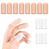 Xinzistar 12 Stück Fingerschutz Silikon Gel Fingerlinge Daumenschutz Atmungsaktive Fingerhülsen Finger Abdeckung Fingerkappen für Triggerfinger Handekzem Fingerarthritis, Bei Blasen, Fingerknack