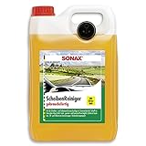 SONAX ScheibenReiniger gebrauchsfertig Citrus (5 Liter) gebrauchsfertiger Reiniger für die Scheiben- und Scheinwerferwaschanlage | Gelb | Art-Nr. 02605000