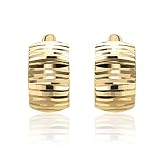 14 Karat 585 Gold Ohrringe Creolen Gelbgold Glänzend Ohrschmuck – SIT04