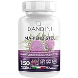 BANDINI® Mariendistel-Komplex mit Artischocke Löwenzahn für die Leber – 150 Kapseln – Hochdosiert mit 80% Silymarin - 100% Vegan - Hergestellt - Hergestellt in Italien