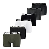 PUMA Herren Boxer Shorts, 6er Pack - Basic Boxer, Cotton Stretch, Everyday Grün/Schwarz/WeißGrau 2XL