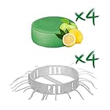 ABFLUSS-FEE Nachfüllset für die Dusche | 4 x Duftstein Apfel-Zitrone, 4 x Haarfänger