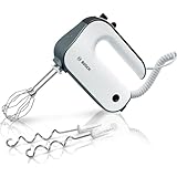 Bosch Handrührer Styline MFQ49300, 5 Stufen, 2 Edelstahl Rührbesen- und Knethaken, Spiralkabel, 850 W, weiß/dark
