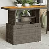 Juroupi Gartentisch Terrassentisch Wetterfest Lounge Tisch Outdoor BalkonhäNgetisch Grau 90x55x71 cm Poly Rattan und Ak