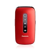 Panasonic KX-TU550EXR 4G Essentials Clamshell Handy für Senioren, 1,2 MP Kamera, Seniorentelefon mit großem 2,8 Zoll Display, 300 Stunden Standby-Zeit, Rot