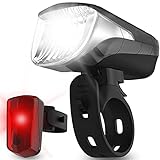 Velmia Fahrradlichter Set StVZO zugelassen mit USB Akku-Betrieb und 8,5h Leuchtdauer I LED Fahrradlicht Set regenfest und aufladbar I Fahrrad Licht, Fahrrad Zubehör, Fahrradlicht vorne + rücklicht