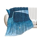 Kuscheldecke Flauschig Blaues Meer Personalisierte Fleecedecke Wolldecken, Flanell Warme Decke, für Sofa Wohnzimmer Büro Bett Deko - 130x150 cm