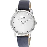 Boccia Damen Analog Quarz Uhr mit Echtes Leder Armband 3314-01