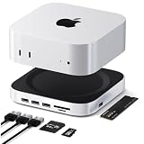 Mac mini M4 Dock, Mac mini M4 Pro Hub Stand with NVMe M.2 SSD Enclosure, 6 USB A 3.2 10Gbps, USB C Data Port, 3.0 TF SD Card Reader for Mac mini M4 Accessories Docking Station Mac mini Adapter S