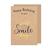 Edition Seidel Premium Geburtstagskarte auf hochwertigem Kraftpapier mit Goldprägung und Umschlag. Glückwunschkarte Grusskarte Billet Geburtstag Happy Birthday Mann Frau Sprüche Karte (G3201 SW022)
