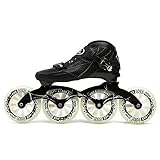 Angel&H Inline Skate - Unisex Professional 4-Rad Einreihige Speedskates Mit 85A PU 90mm 100mm 110mm Rennrädern,Schwarz,43